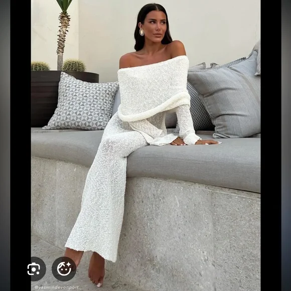 Meshki Off-Shoulder Cream Maxi Dress - Picture 3 of 3